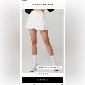 Alo Aces Tennis Skirt in White Small